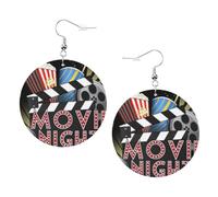 Boucles D'Oreilles En Cuir En Forme De Larme Retro Theater Movie Night Cinema Accessoires De Mode Pour Femme Pour Remise De Diplôme Pour Dames Filles