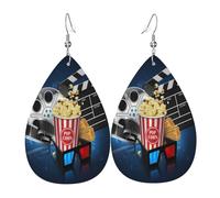 Boucles D'Oreilles En Cuir En Forme De Larme Retro Theater Movie Night Cinema Accessoires De Mode Pour Femme Pour Pour Dames Filles À Porter Au Quotidien