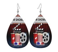 Boucles D'Oreilles En Cuir En Forme De Larme Retro Theater Movie Night Cinema Boucles D'Oreilles En Cuir Élégantes Et Belles Pour Remise De Diplôme Cadeau Tendance