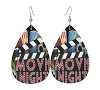 Boucles D'Oreilles En Cuir En Forme De Larme Retro Theater Movie Night Cinema Les Accessoires De Costume Parfaits Pour Parfaites Pour Les Fêtes Pour Dames Filles