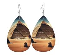 Boucles D'Oreilles En Cuir En Forme De Larme Rêver Des Pyramides De Khéops Parfaits Les Accessoires De Costume Pour Cadeau Tendance À Porter Au Quotidien