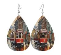 Boucles D'Oreilles En Cuir En Forme De Larme San Francisco Pour Femme Boucles D'Oreilles En Cuir Parfaits Pour Remise De Diplôme Parfaites Pour Les Fêtes