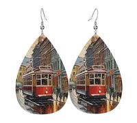 Boucles D'Oreilles En Cuir En Forme De Larme San Francisco Pour Femme Les Accessoires De Costume Élégantes Et Belles Pour Remise De Diplôme Cadeau Tendance