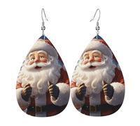 Boucles D'Oreilles En Cuir En Forme De Larme Santa In The Snow Balancent Boucles D'Oreilles En Cuir Pour Femme Pour À Porter Au Quotidien Remise De Diplôme