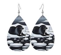 Boucles D'Oreilles En Cuir En Forme De Larme Seals On Ice Pour Femme Accessoires De Mode Parfaits Pour Parfaites Pour Les Fêtes Remise De Diplôme