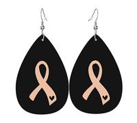 Boucles D'Oreilles En Cuir En Forme De Larme Sensibilisation Aux Cancers De L'Utérus Élégantes Et Belles Accessoires De Mode Balancent Pour Cadeau Tendance 2 Paires