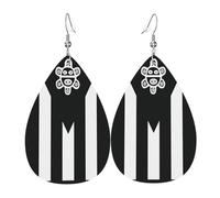 Boucles D'Oreilles En Cuir En Forme De Larme Sol Taino Flag Puerto Rico Art Parfaits Boucles D'Oreilles En Cuir Balancent Pour Cadeau Tendance À Porter Au Quotidien