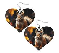 Boucles D'Oreilles En Cuir En Forme De Larme Squirrel In The Woods Élégantes Et Belles Accessoires De Mode Balancent Pour Parfaites Pour Les Fêtes Cadeau Tendance
