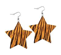Boucles D'Oreilles En Cuir En Forme De Larme Star Beautiful Tiger Fur Légères Et Tendance Boucles D'Oreilles En Cuir Parfaits Pour Remise De Diplôme Parfaites Pour Les Fêtes