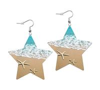Boucles D'Oreilles En Cuir En Forme De Larme Star Starfish And Beach Élégantes Et Belles Les Accessoires De Costume Balancent Pour Parfaites Pour Les Fêtes Cadeau Tendance