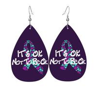 Boucles D'Oreilles En Cuir En Forme De Larme Suicide Prevention Awareness Élégantes Et Belles Bijoux Légers En Forme De Larme Parfaits Pour Remise De Diplôme Pour Dames Filles