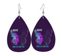 Boucles D'Oreilles En Cuir En Forme De Larme Suicide Prevention Awareness Élégantes Et Belles Boucles D'Oreilles En Cuir Légères Et Tendance Pour Parfaites Pour Les Fêtes Remise De Diplôme