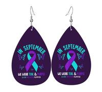 Boucles D'Oreilles En Cuir En Forme De Larme Suicide Prevention Awareness Month Élégantes Et Belles Les Accessoires De Costume Parfaits Pour Cadeau Tendance Parfaites Pour Les Fêtes