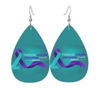 Boucles D'Oreilles En Cuir En Forme De Larme Suicide Prevention Awareness Month Purple Ribbon Boucles D'Oreilles En Cuir Élégantes Et Belles Pour À Porter Au Quotidien Remise De Diplôme