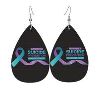 Boucles D'Oreilles En Cuir En Forme De Larme Suicide Prevention Awareness Month Purple Ribbon Les Accessoires De Costume Élégantes Et Belles Pour Cadeau Tendance Parfaites Pour Les Fêtes