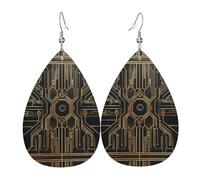 Boucles D'Oreilles En Cuir En Forme De Larme Symmetrical Electrode Path Pattern Les Accessoires De Costume Légères Et Tendance Pour Remise De Diplôme Parfaites Pour Les Fêtes