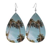 Boucles D'Oreilles En Cuir En Forme De Larme Tall Tropical Palm Trees Élégantes Et Belles Accessoires De Mode Balancent Pour Parfaites Pour Les Fêtes À Porter Au Quotidien