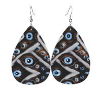 Boucles D'Oreilles En Cuir En Forme De Larme The Evil Eye Looked Pattern Accessoires De Mode Parfaits Pour Cadeau Tendance Pour Dames Filles
