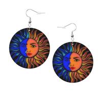 Boucles D'Oreilles En Cuir En Forme De Larme The Triple Moon Goddess Sun Boucles D'Oreilles En Cuir Balancent Pour À Porter Au Quotidien Pour Dames Filles
