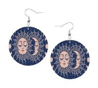 Boucles D'Oreilles En Cuir En Forme De Larme The Triple Moon Goddess Wiccan Pentagram Symbol Boucles D'Oreilles En Cuir Balancent Pour Parfaites Pour Les Fêtes Remise De Diplôme
