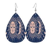 Boucles D'Oreilles En Cuir En Forme De Larme The Triple Moon Goddess Wiccan Pentagram Symbol Boucles D'Oreilles En Cuir Légères Et Tendance Pour Parfaites Pour Les Fêtes Pour Dames Filles