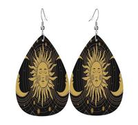 Boucles D'Oreilles En Cuir En Forme De Larme The Triple Moon Goddess Wiccan Pentagram Symbol Les Accessoires De Costume Parfaits Pour Remise De Diplôme À Porter Au Quotidien
