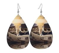 Boucles D'Oreilles En Cuir En Forme De Larme The Two Cool Cats. Pattern Légères Et Tendance Boucles D'Oreilles En Cuir Parfaits Pour Parfaites Pour Les Fêtes Remise De Diplôme