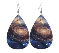 Boucles D'Oreilles En Cuir En Forme De Larme Universe The Galaxy Print Print Légères Et Tendance Accessoires De Mode Balancent Pour Parfaites Pour Les Fêtes Dames Filles