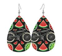 Boucles D'Oreilles En Cuir En Forme De Larme Vélo Drôle Pastèque Été Légères Et Tendance Boucles D'Oreilles En Cuir Pour À Porter Au Quotidien Remise De Diplôme