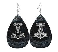 Boucles D'Oreilles En Cuir En Forme De Larme Vikings Norse Mythology Les Accessoires De Costume Élégantes Et Belles Pour Parfaites Pour Les Fêtes Pour Dames Filles