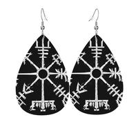 Boucles D'Oreilles En Cuir En Forme De Larme Vikings Norse Mythology Magic Rune Bijoux Légers En Forme De Larme Élégantes Et Belles Pour À Porter Au Quotidien Parfaites Pour Les Fêtes