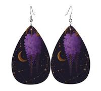 Boucles D'Oreilles En Cuir En Forme De Larme Wisteria Violet & Moon Parfaits Accessoires De Mode Élégantes Et Belles Pour Remise De Diplôme Cadeau Tendance