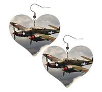 Boucles D'Oreilles En Cuir En Forme De Larme World War Aircraft Airplane Heart Parfaits Accessoires De Mode Légères Et Tendance Pour À Porter Au Quotidien Remise De Diplôme