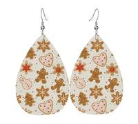 Boucles D'Oreilles En Cuir Forme De Goutte Biscuits De Noël Luxueux Boucles D'Oreilles Pendantes Pour Femme Élégant Boucle D'Oreille En Simili Cuir Pour Décorations Voyages Accessoire