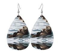 Boucles D'Oreilles En Cuir Forme De Goutte Castor De La Berge Amusantes Boucles D'Oreilles Pendantes De Goutte Légères Boucle D’Oreille En Cuir Pour Femme Mariage Les Vacances