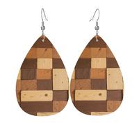 Boucles d'oreilles en cuir grenouille pour femme - Boucles d'oreilles créoles légères en forme de larme - Bijoux cadeaux, One Size, Simili cuir, Pas de pierre précieuse