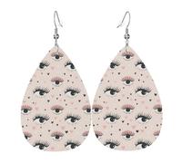 Boucles D'Oreilles En Cuir Œil Et Cœur 2Pcs | légères et tendance Bijoux légers en forme de larme élégantes et belles Pour parfaites pour les fêtes