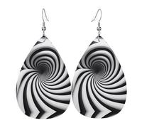 Boucles d'oreilles en cuir illusion d'optique en spirale, boucles d'oreilles de style européen et américain pour jeunes femmes, cadeaux d'anniversaire, cadeaux de Saint-Valentin