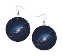 Boucles d'oreilles en cuir imprimé galaxie Voie lactée Univers pour femme - Boucles d'oreilles pendantes et créoles parfaites pour les fêtes costumées, accessoires de filles, taille unique, Cuir