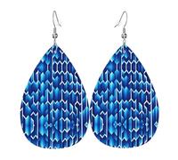 Boucles d'oreilles en cuir imprimé « My eyes are blurry » pour femme - Boucles d'oreilles pendantes en forme de larme, parfaites pour les fêtes et les accessoires de costume, taille unique, cuir, sans