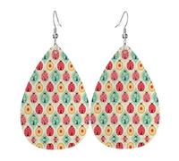 Boucles d'oreilles en cuir motif coccinelles pour femme, boucles d'oreilles en forme de larme, boucles d'oreilles tendance en cuir, bijoux cadeaux pour maman, épouse, filles