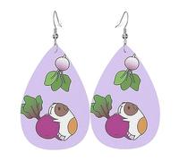 Boucles D'Oreilles En Cuir Motifs De Cochons D'Inde Mignons | Boucles d'oreilles en cuir en forme de larme parfaits Pour À porter au quotidien remise de diplôme