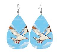 Boucles d'oreilles en cuir mouettes volantes, bijoux avec pendentif en forme de larme, accessoires polyvalents et élégants pour femme.