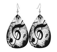 Boucles D'Oreilles En Cuir Note Musicale | Boucles d'oreilles en cuir en forme de larme élégantes et belles Pour remise de diplôme À porter au quotidien