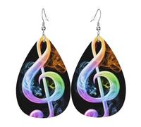 Boucles D'Oreilles En Cuir Notes De Musique Colorées | Boucles d'oreilles légères en cuir synthétique femme Pour Cadeau tendance dames filles