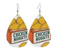 Boucles D'Oreilles En Cuir Nuggets De Poulet 2Pcs | balancent Boucles d'oreilles en cuir légères et tendance Pour parfaites pour les fêtes