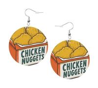 Boucles D'Oreilles En Cuir Nuggets De Poulet 2Pcs | élégantes et belles Accessoires de mode légères et tendance Pour parfaites pour les fêtes