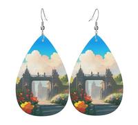 Boucles d'oreilles en cuir Outside the Castle Gate, bijoux avec pendentif en forme de larme, accessoires polyvalents et élégants pour femme.