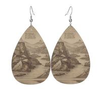 Boucles d'oreilles en cuir peintes à l'encre, boucles d'oreilles de style européen et américain pour jeunes femmes, cadeaux d'anniversaire / cadeaux de Saint-Valentin