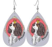 Boucles d'oreilles en cuir pour femme Cavalier King Charles Spaniel Puppy Dangle Drop Boucles d'oreilles pour filles